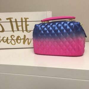 Women’s Jelly Satchel Pink Blue Quilted Bag